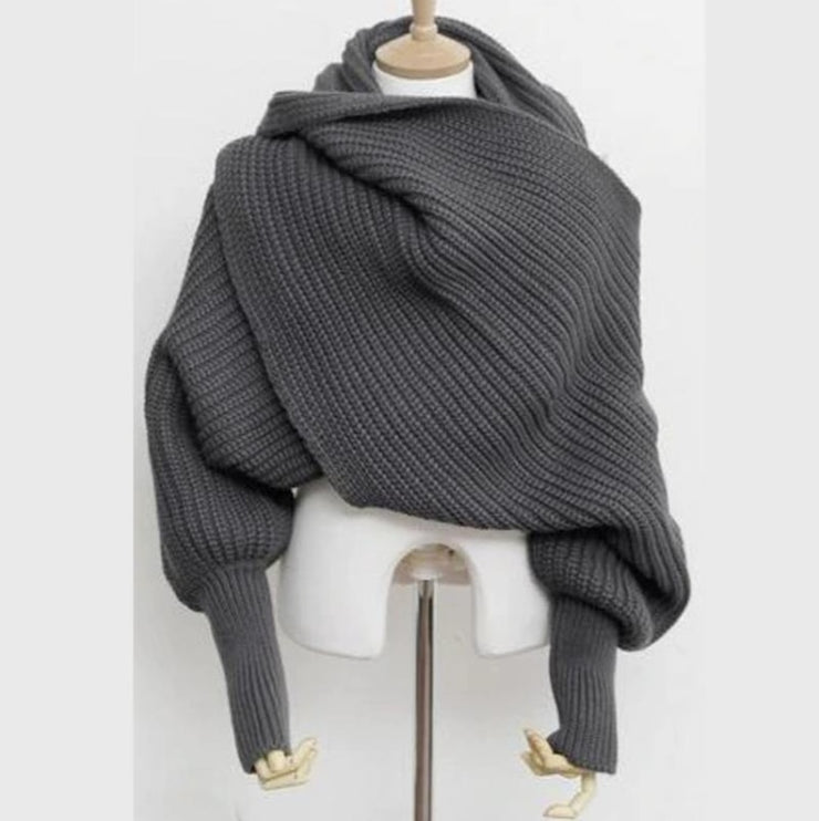 wool scarves for men and women with sleeves