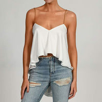 Stretchy Draped Crop Top Women Sexy Shirt