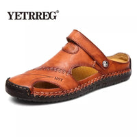 Summer Sandals Men Leathe
