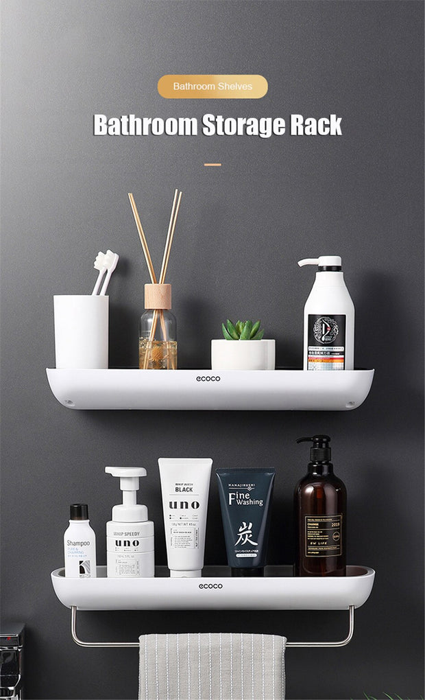 Punch-Free Bathroom Organizer Shelf
