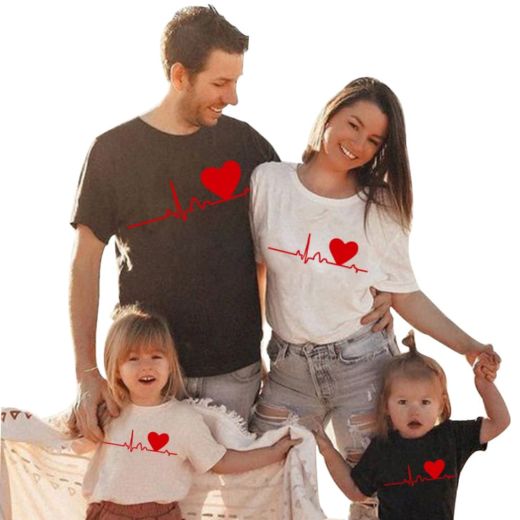 T-shirts mother kids daughter family valentine's day gift