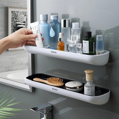 Punch-Free Bathroom Organizer Shelf