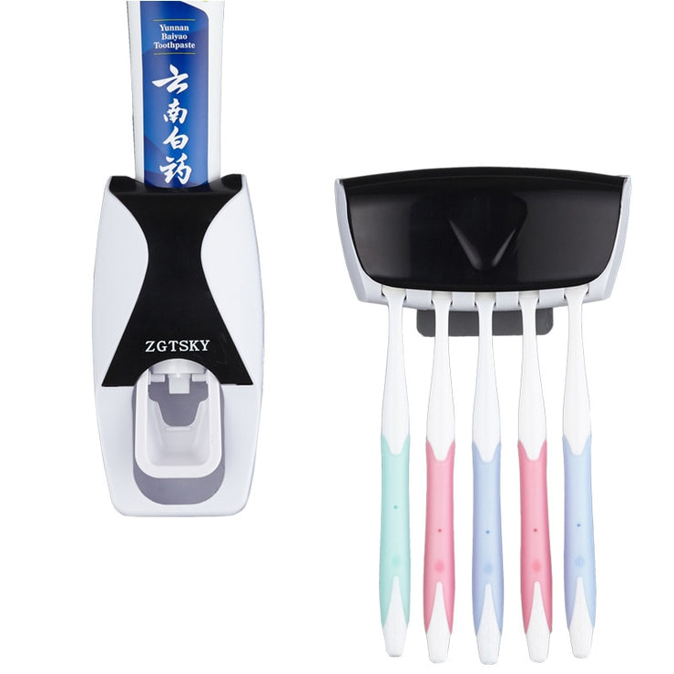 Automatic Wall Mount Toothpaste & Toothbrush Holder