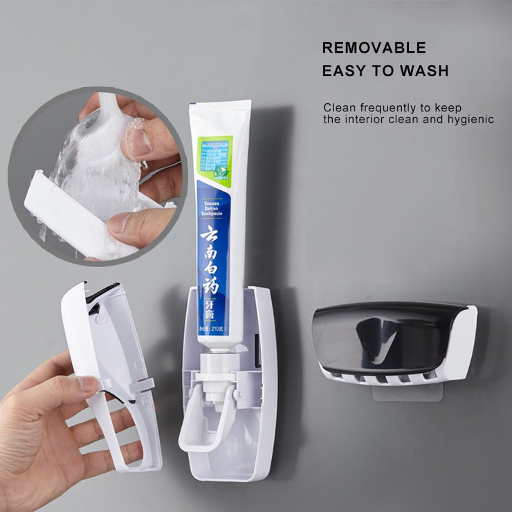 Automatic Wall Mount Toothpaste & Toothbrush Holder