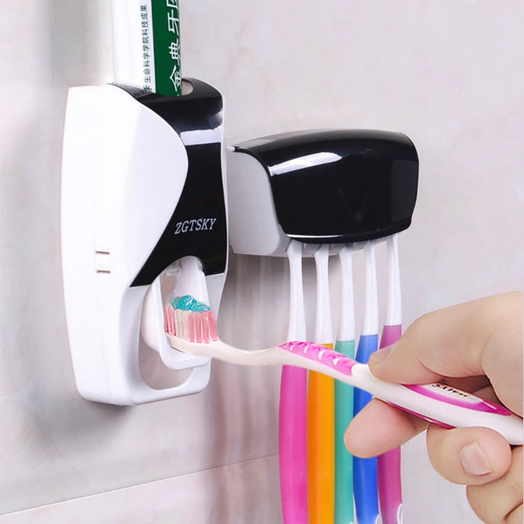 Automatic Wall Mount Toothpaste & Toothbrush Holder