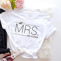 MR MRS Shirts Women Valentine Lover Stylish T-shirt