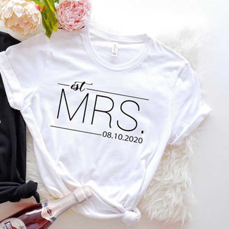 MR MRS Shirts Women Valentine Lover Stylish T-shirt