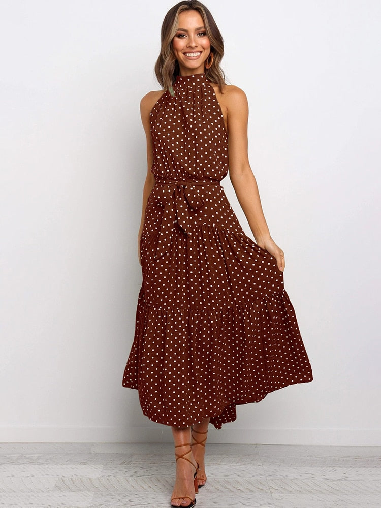 Long Dress Polka Dot Casual Dresses