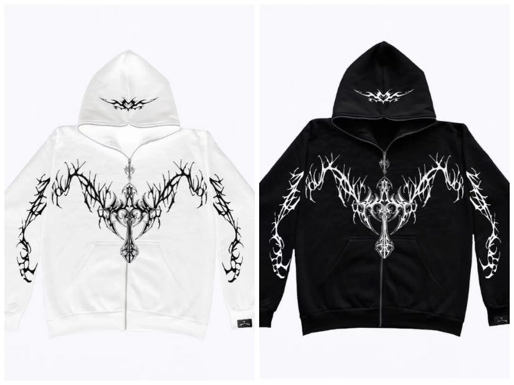 Gothic Clothing Trend Zipper Hoodies